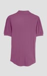 Womens Puff Sleeve V-Neck Polo Shirt