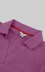 Womens Puff Sleeve V-Neck Polo Shirt