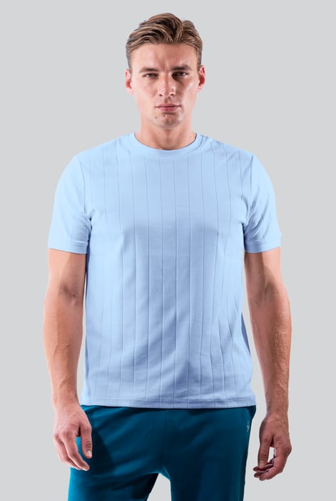 Cream Soft Cotton Design Rib T-shirt