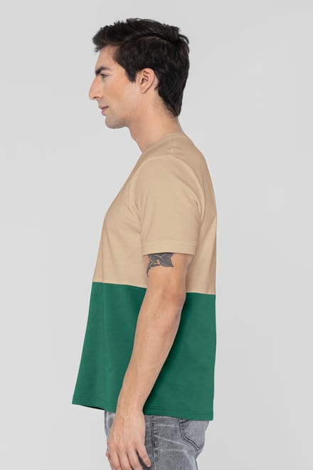 Cut & Sew Colour Block T-Shirt