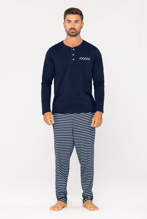 Navy Cotton Rich Jersey Pyjamas Set