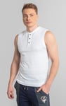 Sleeveless Henley Vest Top