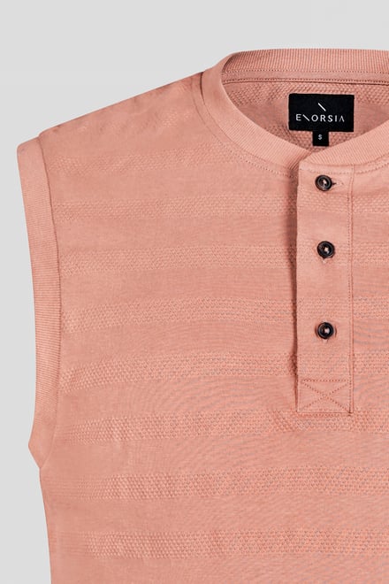 Sleeveless Henley Vest Top