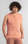 Sleeveless Henley Vest Top