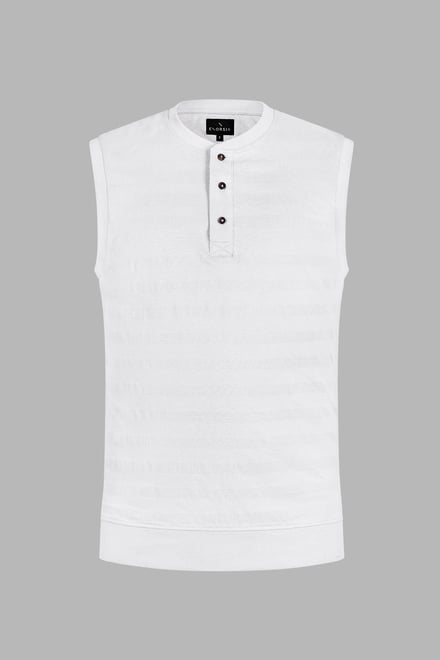 Sleeveless Henley Vest Top