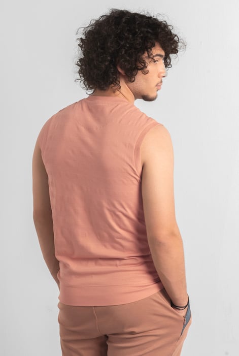 Brown Sleeveless Henley Vest Top