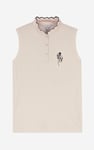 Womens Regular Fit Sleeveless Pique Polo