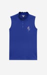 Womens Regular Fit Sleeveless Pique Polo