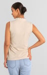 Womens Regular Fit Sleeveless Pique Polo