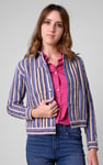 Womens Stripe Pattern Cropped Jacket
