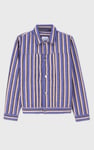 Womens Stripe Pattern Cropped Jacket