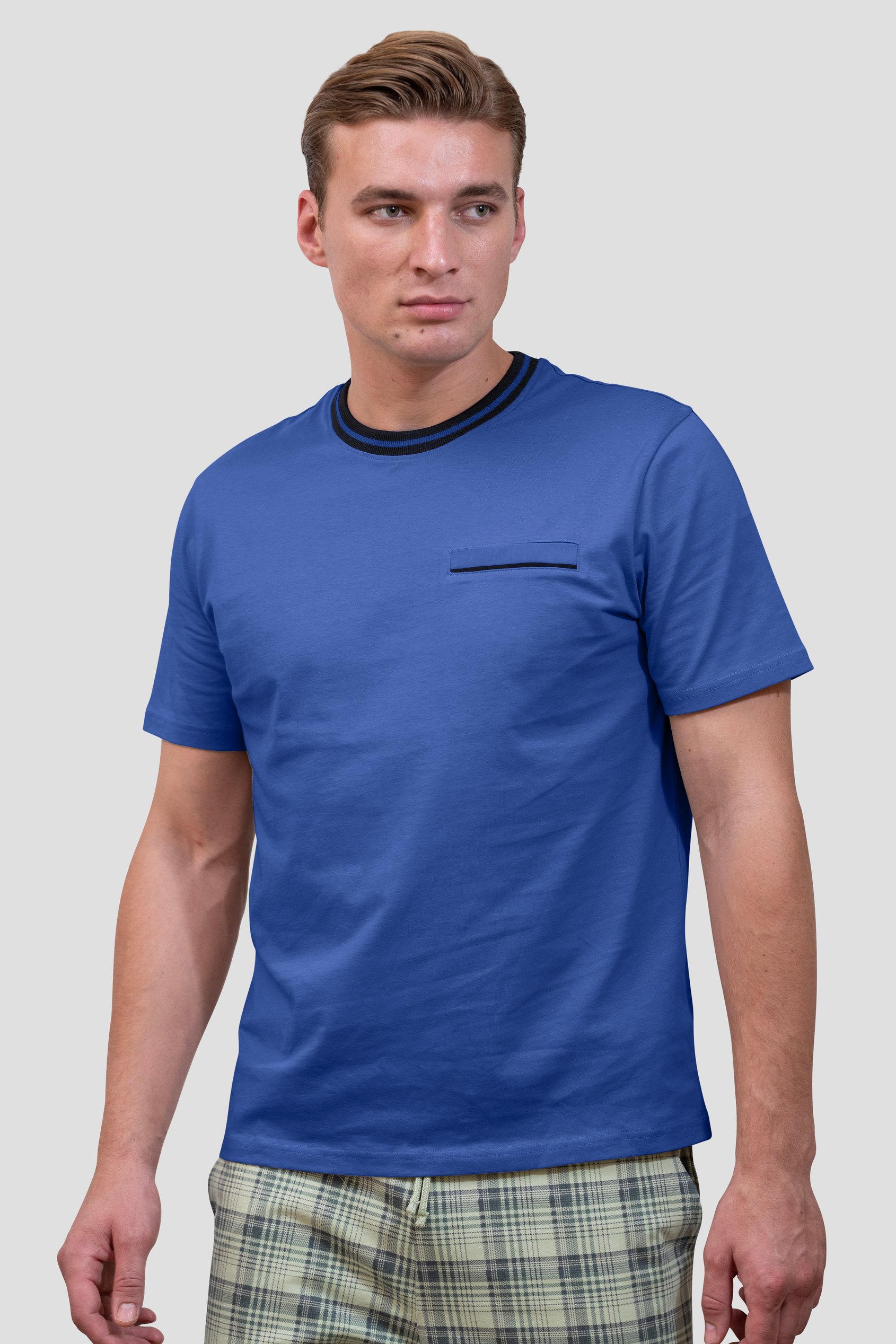 Enorsia Men's Blue Twin Tipped T-Shirt - Uk Xxl
