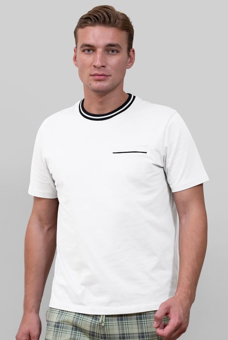 Mens Cream Twin Tipped T-Shirt