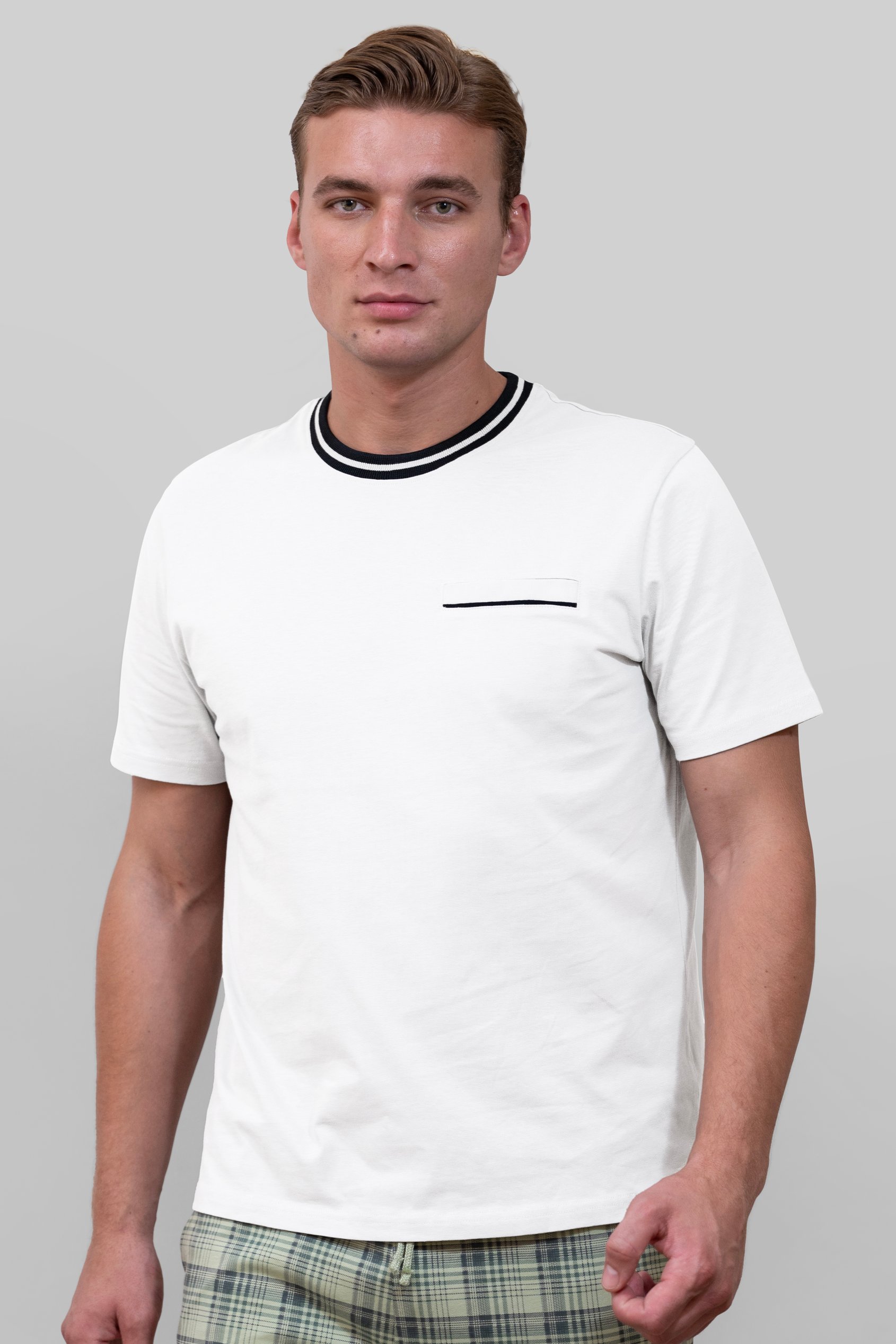 Enorsia Men's White Twin Tipped T-Shirt - Uk Xxl