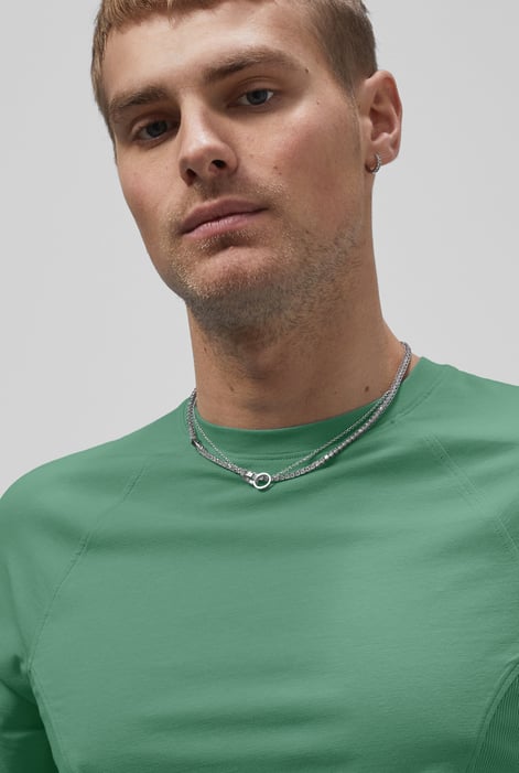 Green Raglan With Side Panel Rib T-Shirt