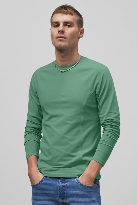 Blue Raglan With Side Panel Rib T-Shirt