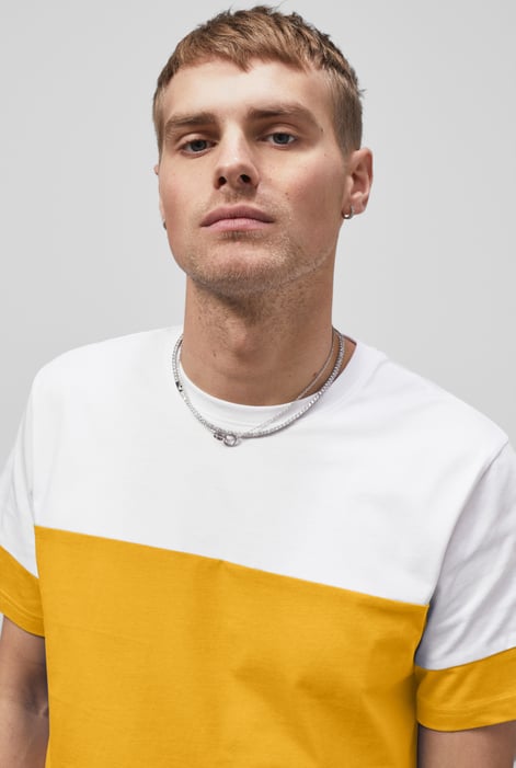 White Colour Block T-Shirt