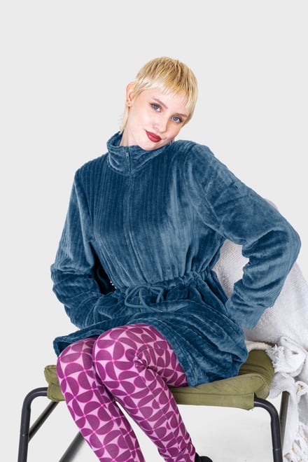 Supersoft Coral Fleece Zip Through Dressing Gown