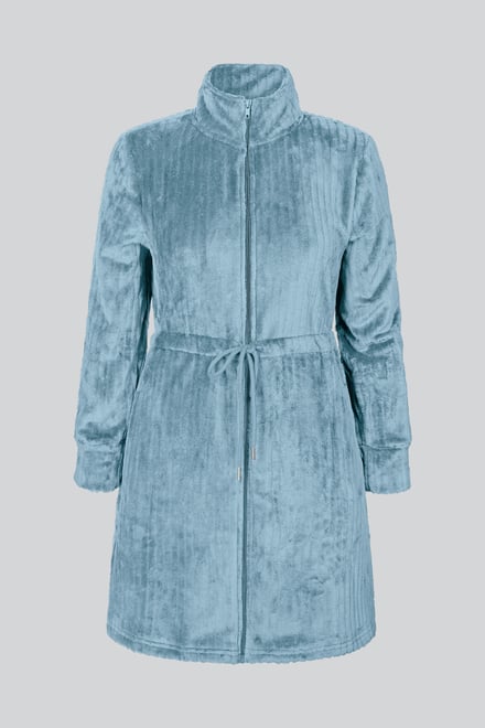 Supersoft Coral Fleece Zip Through Dressing Gown