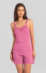 Shoulder Straps Lace Up Cami Set