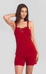 Shoulder Straps Lace Up Cami Set