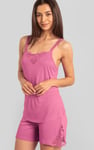 Shoulder Straps Lace Up Cami Set