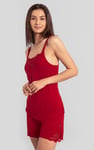 Shoulder Straps Lace Up Cami Set