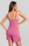 Shoulder Straps Lace Up Cami Set