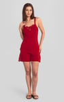 Shoulder Straps Lace Up Cami Set