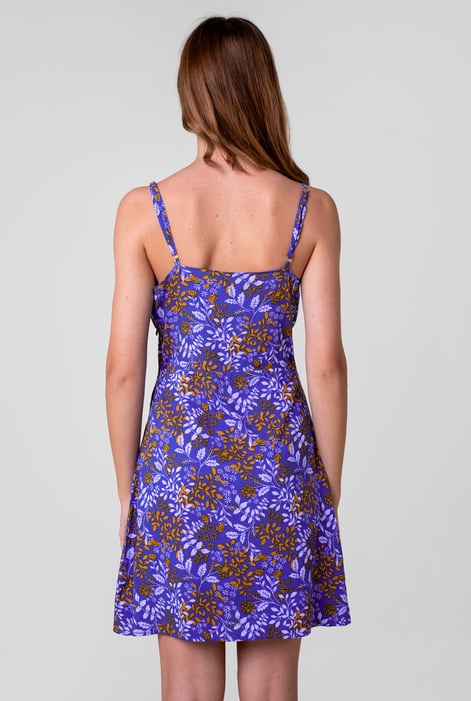 Women's Blue Cami Mini Dress with Ruched Front