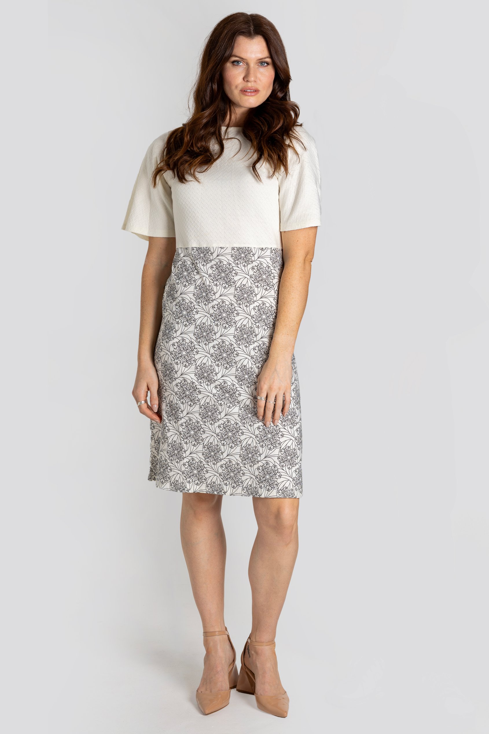 Enorsia Women's White 2 In 1 Printed Midi Dress - Uk 8