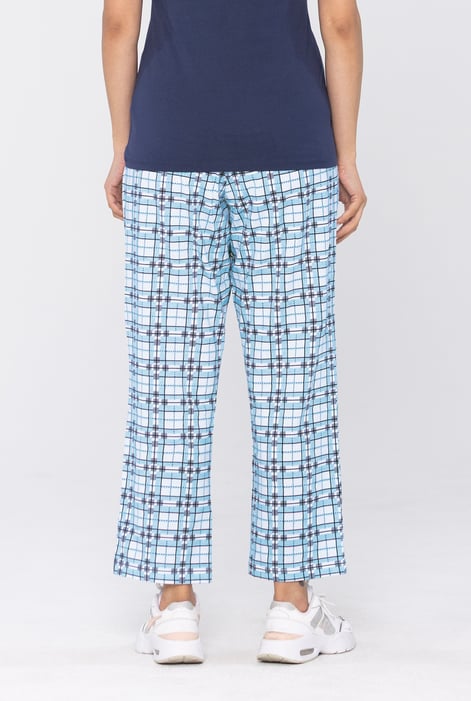 Blue Geo Print Wide Leg Pyjamas