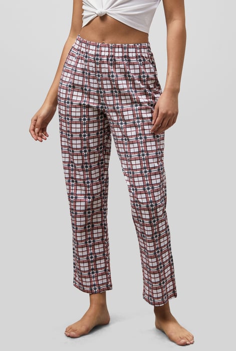 Grey Geo Print Wide Leg Pyjamas