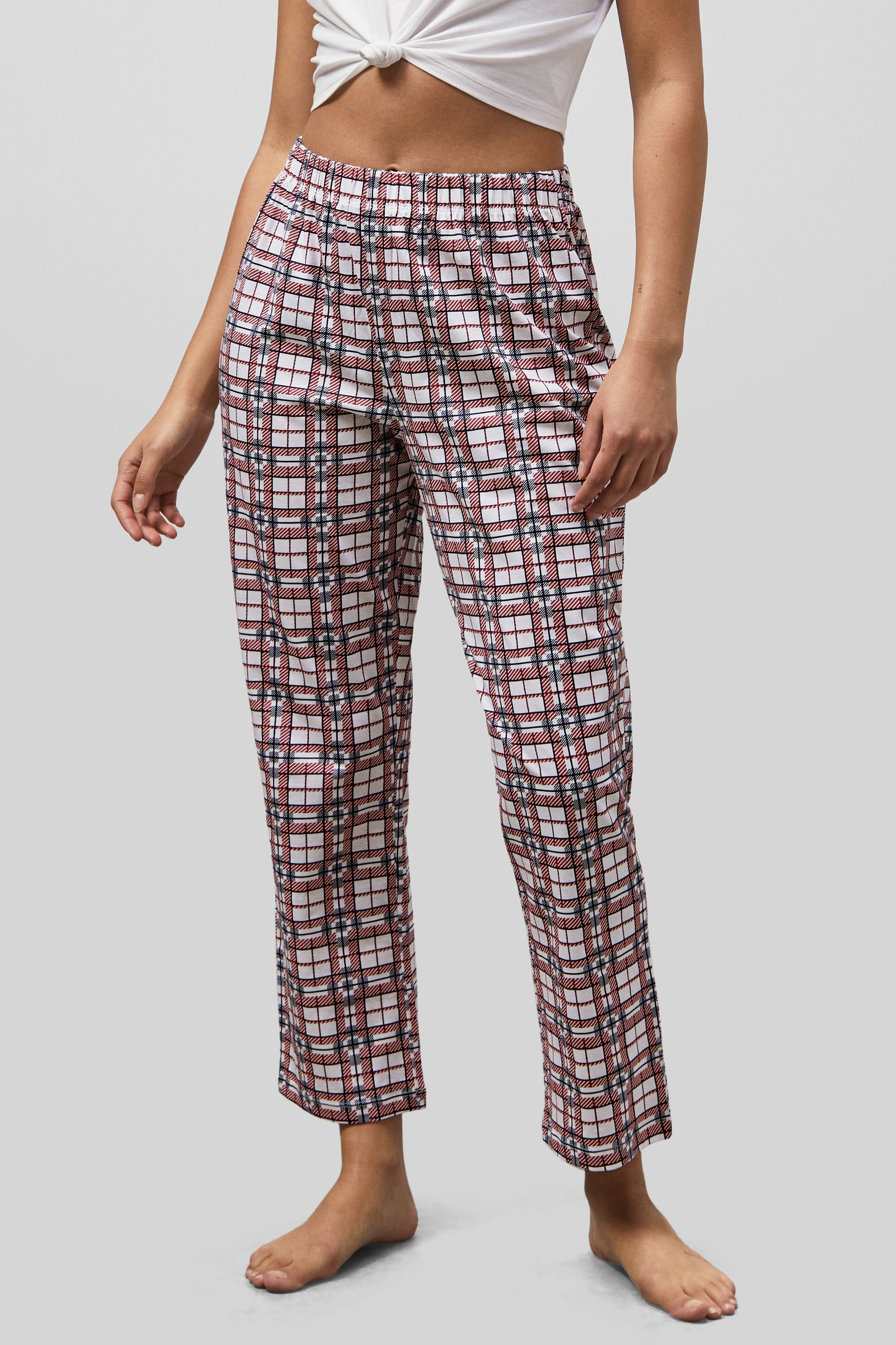 Enorsia Women's Brown Geo Print Wide Leg Pyjamas - Uk 8