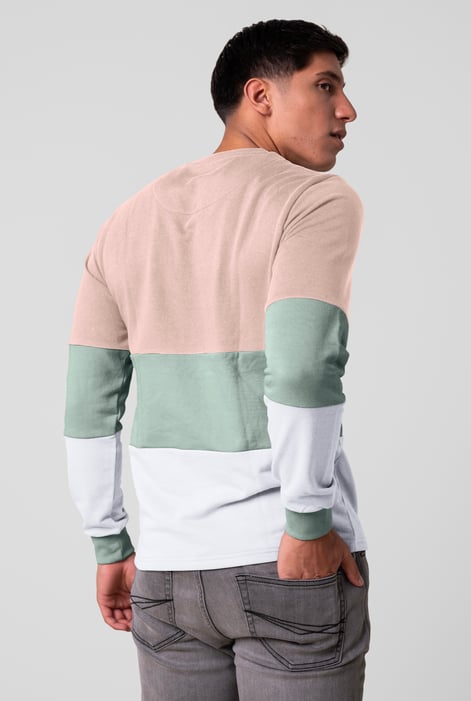 Cream Long Sleeve Colourblock Sweatshirts