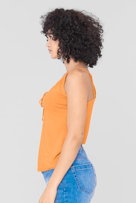 Orange Key Hole Tie Detail Cami