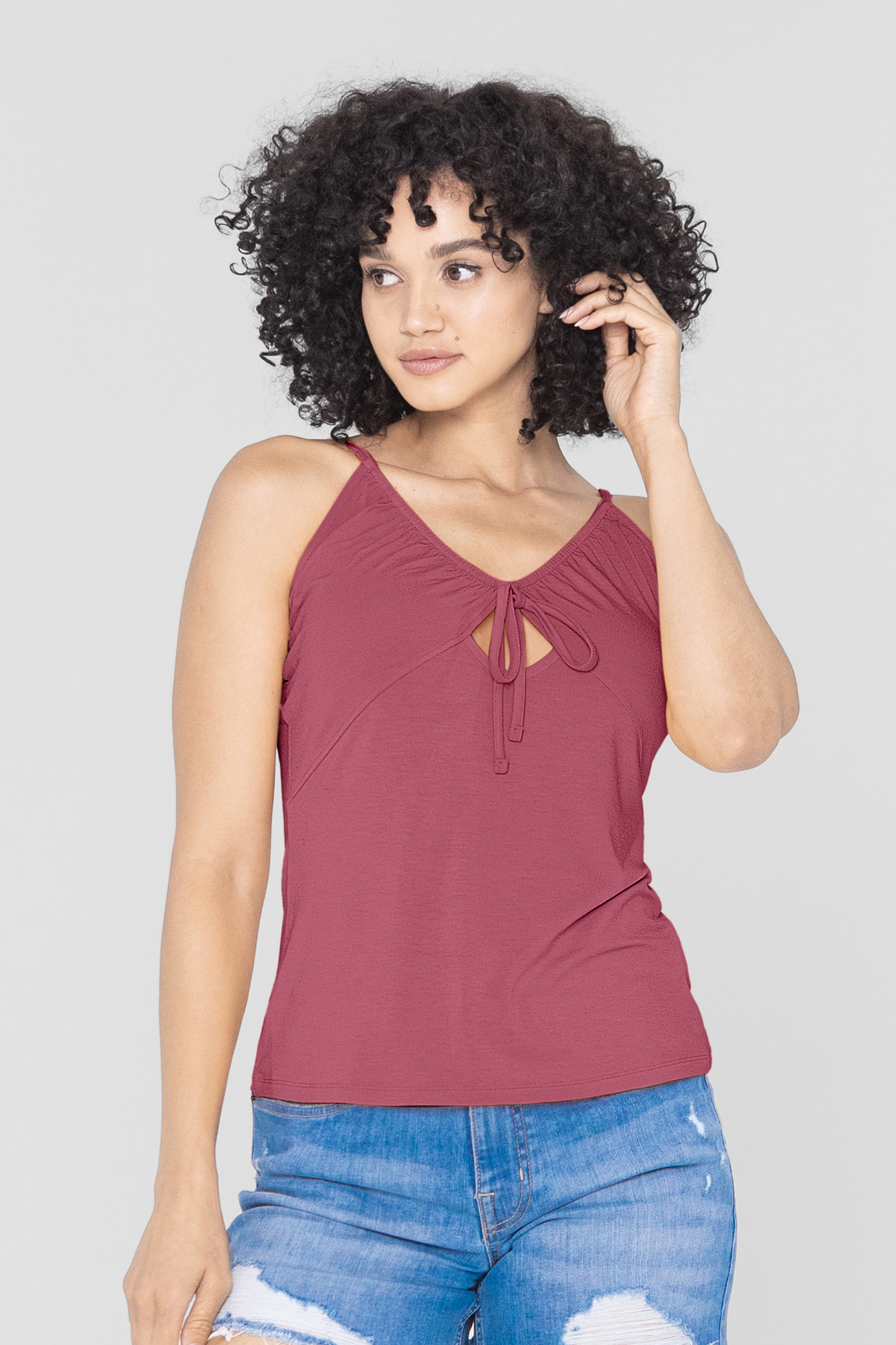 Key Hole Tie Detail Cami