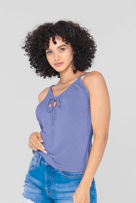 Pink Key Hole Tie Detail Cami