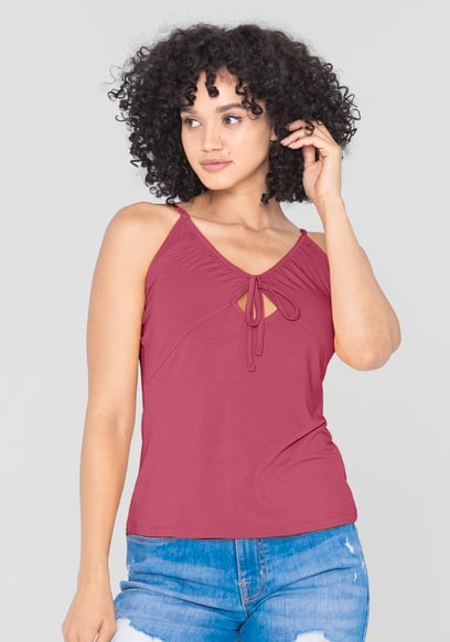 Key Hole Tie Detail Cami