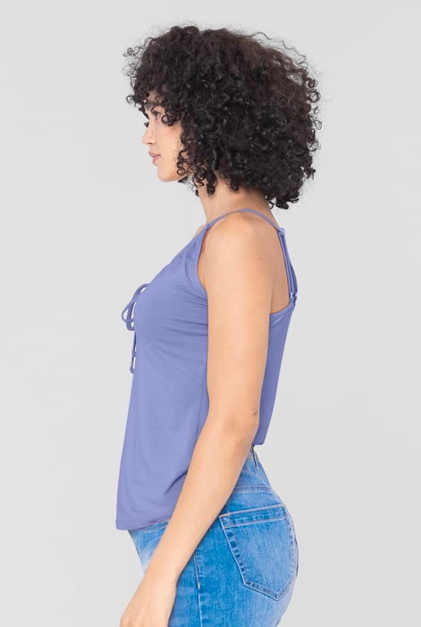 Purple Key Hole Tie Detail Cami