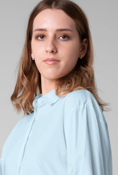 Blue Tie-Cuff LS Viscose Shirt