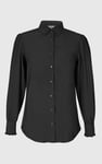 Super Soft Black Shirt With Long Puff Sleeves