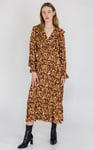 Paisley Printed Viscose Shirred Maxi Dress