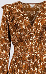Paisley Printed Viscose Shirred Maxi Dress