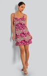 Frill Hem Smocked Back Printed Mini Dress