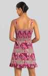Frill Hem Smocked Back Printed Mini Dress