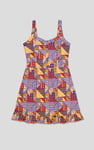 Frill Hem Smocked Back Printed Mini Dress