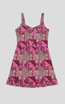 Frill Hem Smocked Back Printed Mini Dress