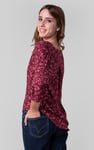 Womens Floral Print Button Front Blouse