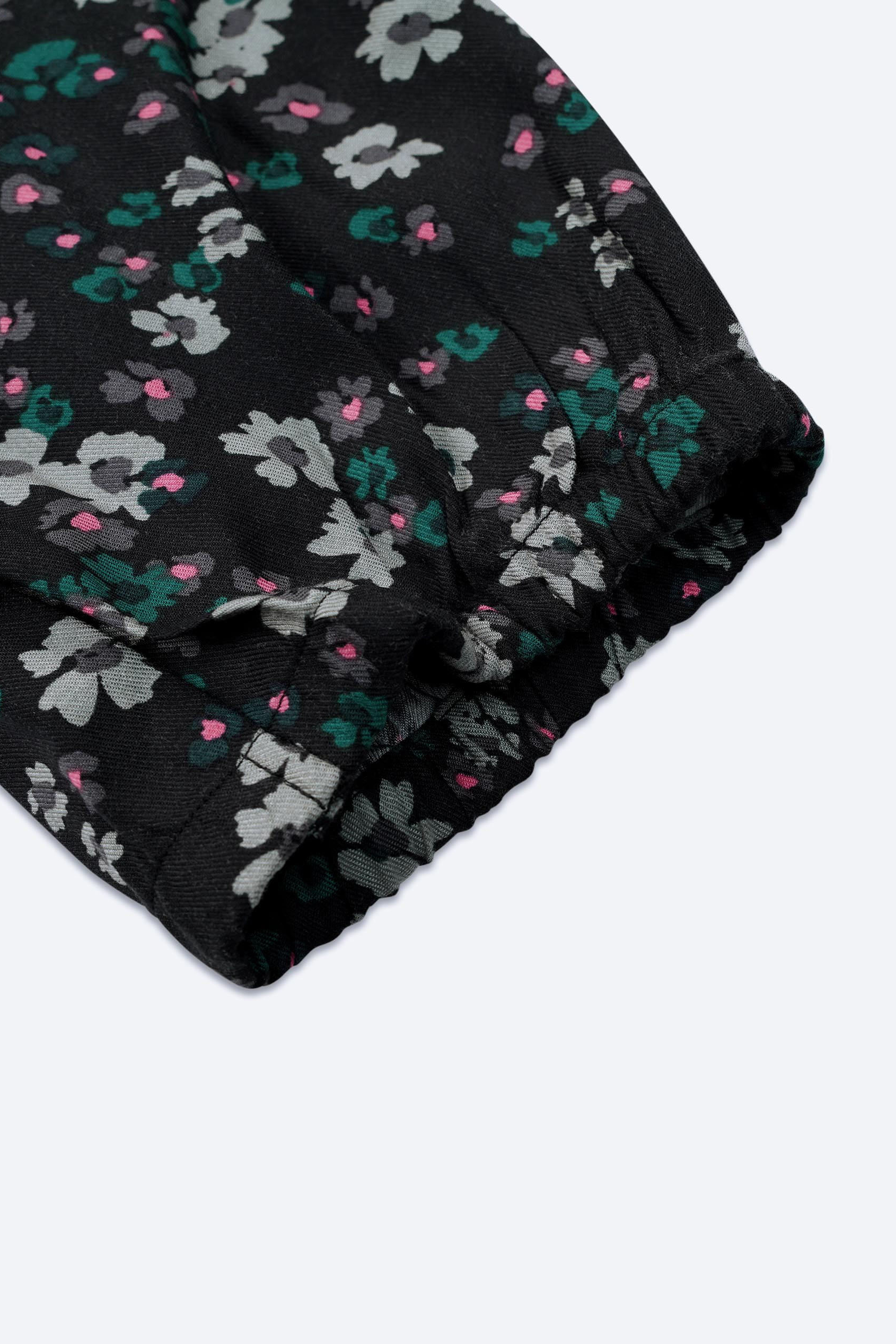 Womens Floral Print Button Front Blouse